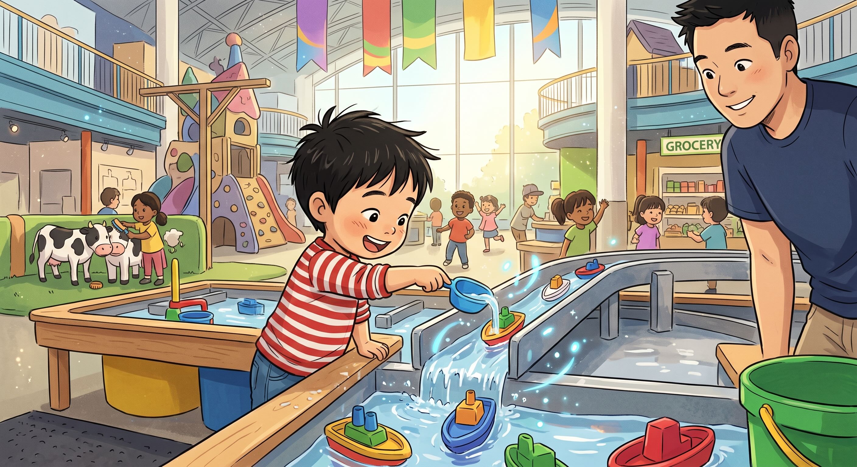 Terry at the KidsQuest water table