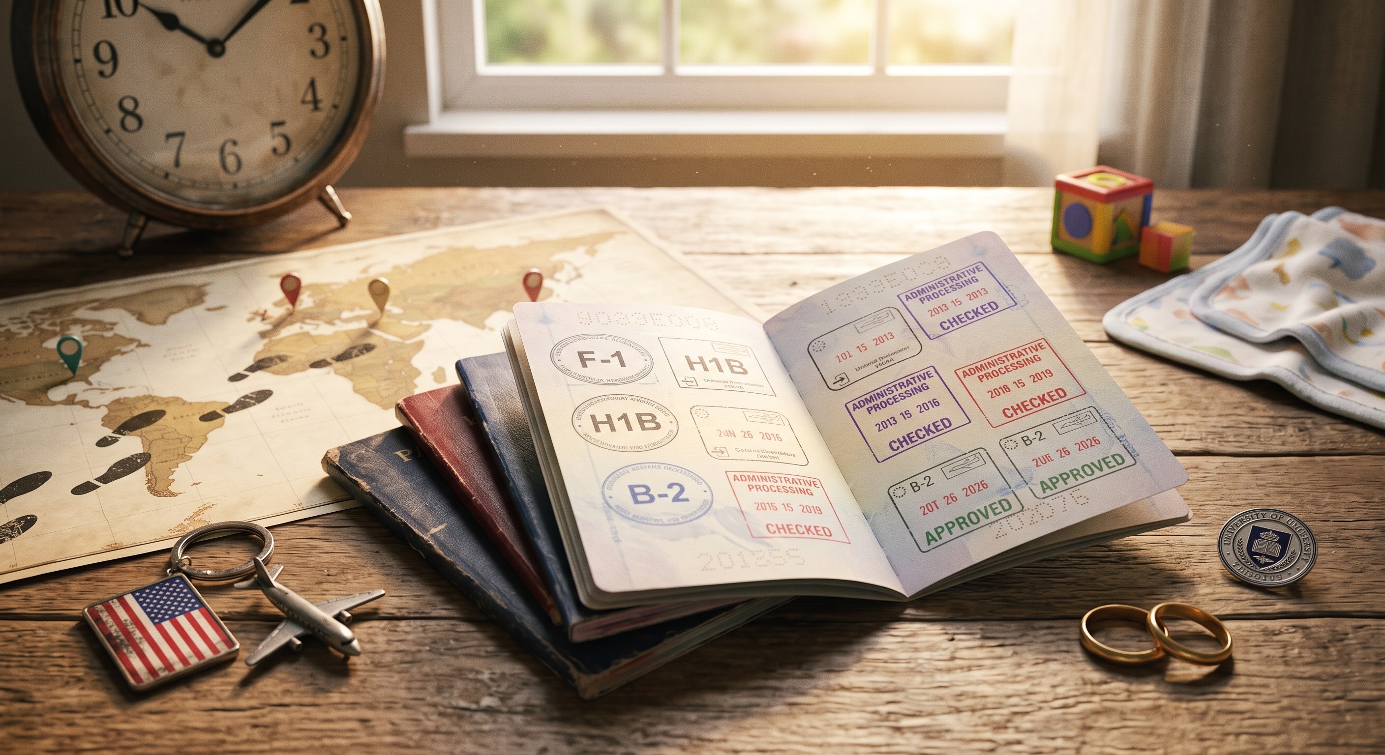 A decade of US visa stamps: F-1, H1B, B-2, and the administrative processing checks in between